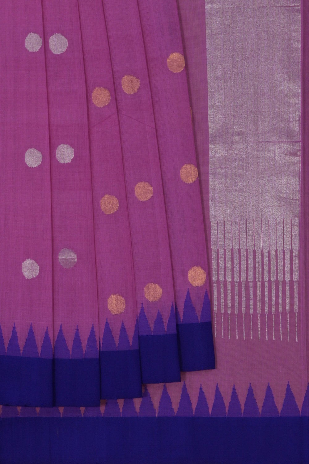 Image of Uppada Cotton Lavender Pink Saree